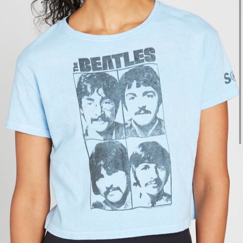 Soul by Soulcycle Blue Beatles Vintage Inspired Rock Band T Shirt Sz Medium NWT